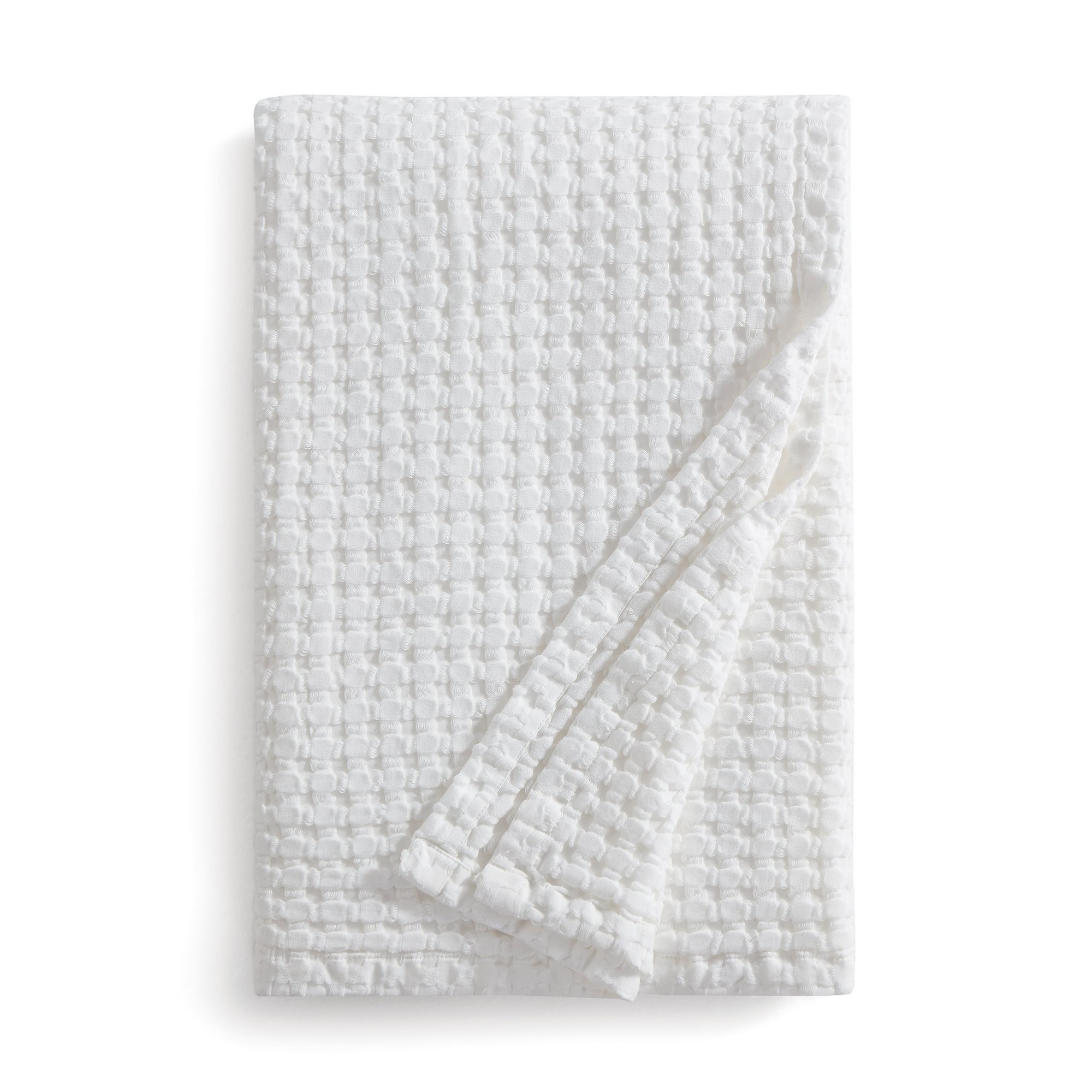 Waffle Blanket Cotton Throw By Dkny In White